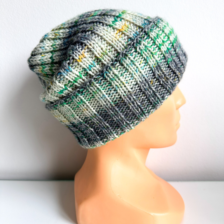NELLI – czapka zimowa merino 20 zorza polarna, wywijana beanie, unisex