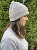 HELLI – czapka merino beanie wywijana 100% Baby Merino 23 Jasny Beż unisex zimowa