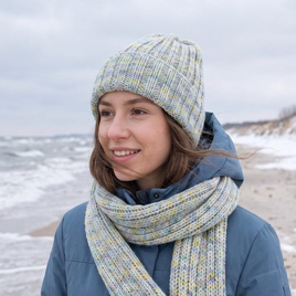 NELLI Handmade Merino Wool Beanie 37 Bajkowe Światełka Zielona
