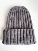 Wywijana czapka kaszmirowa 100% kaszmir 519 Fumo