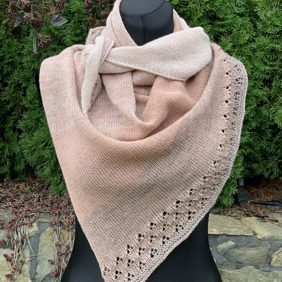 Chusta asymetryczna z bawełny Melanż Niebieski