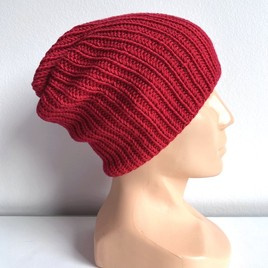 NANA – czapka beanie z wełny merino 100% Baby Merino 16 Czerwony
