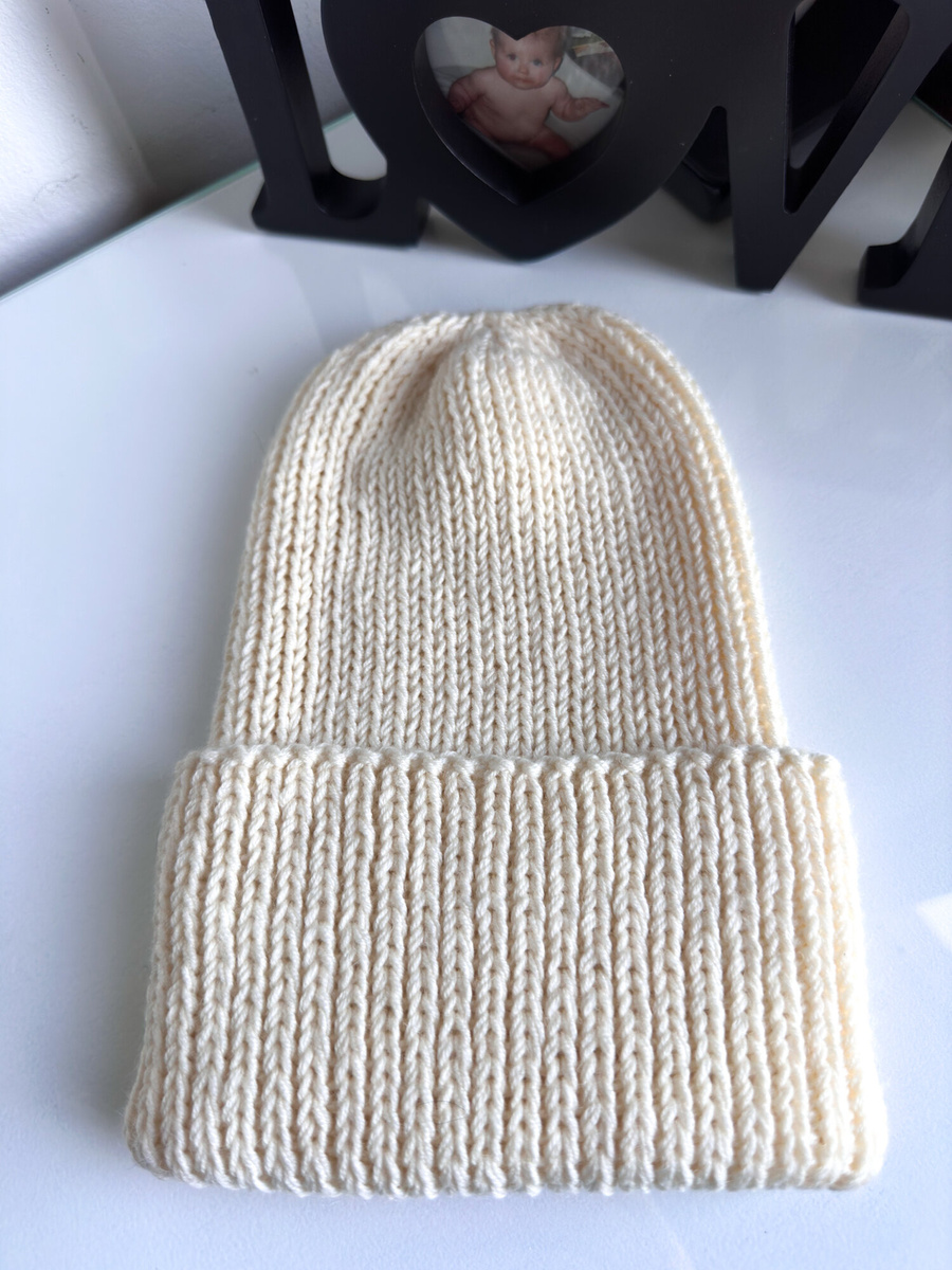 NANA – czapka merino wywijana 100% baby merino 02 Ecru