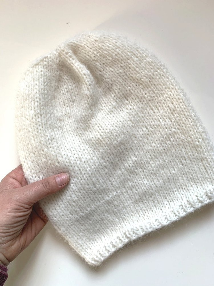 CHMURKA Beanie-Mütze aus Alpaka 01 Ecru