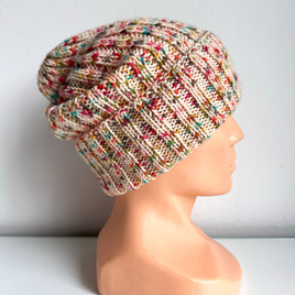 Wywijana czapka merino HELLI 100% Baby Merino 32 Turkusowy