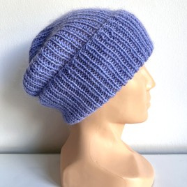 AUREA – ręcznie robiona czapka beanie baby merino + moher i jedwab damska dziecięca 25/11 Lawenda