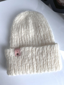 WATA CUKROWA Handmade Women's Alpaca and Merino Wool Beanie 01 Ecru