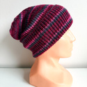 VARELLA Turn-Up Wool Beanie Nitkowe Love 2508 fioletowo-różowo-bordowa