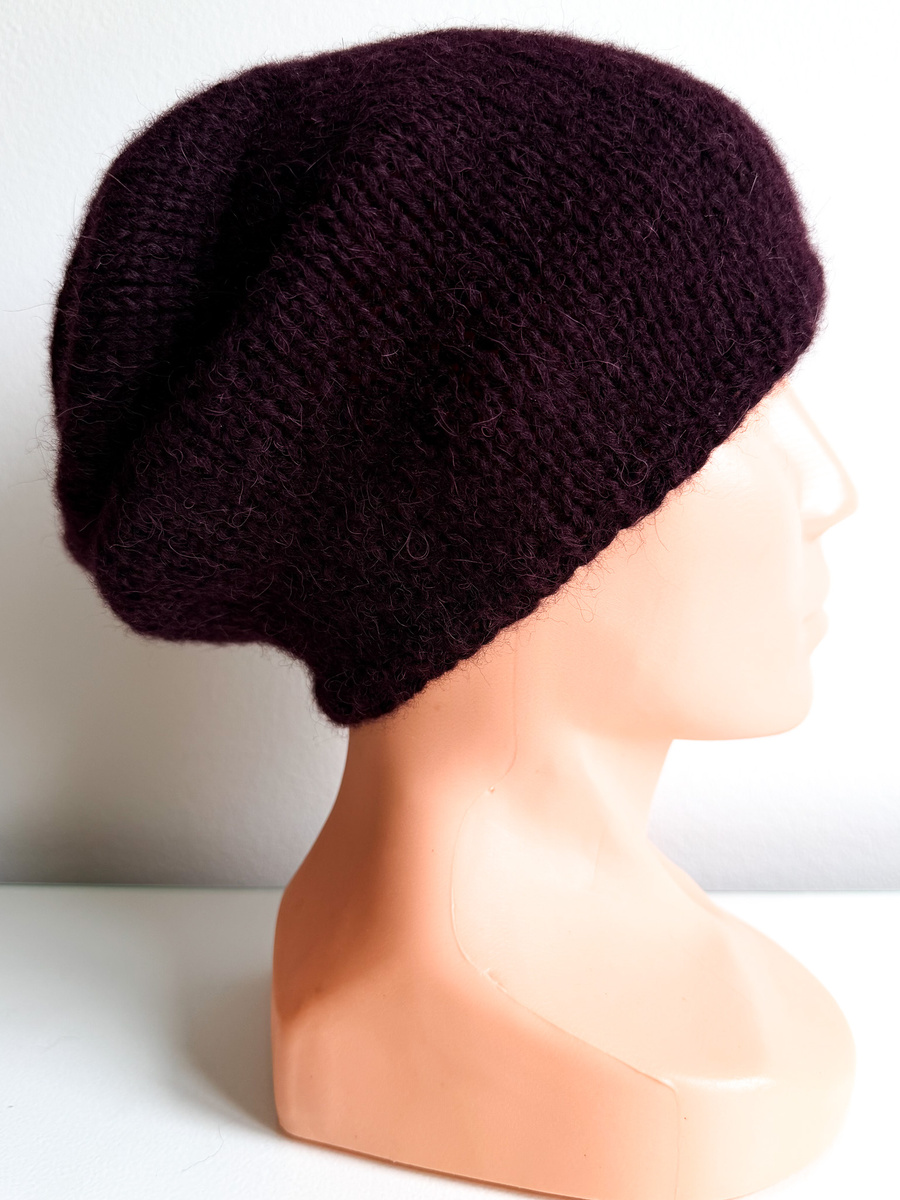 CHMURKA Handmade Alpaca Beanie 58 ciemne winogrona