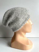 Ręcznie robiona czapka CHMURKA Alpaka 03 Perłowy Szary