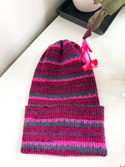 VARELLA Wollmütze mit Umschlag Nitkowe Love 2508 violett-rosa-bordeauxfarben