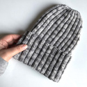 HELLI – czapka merino wywijana szara unisex