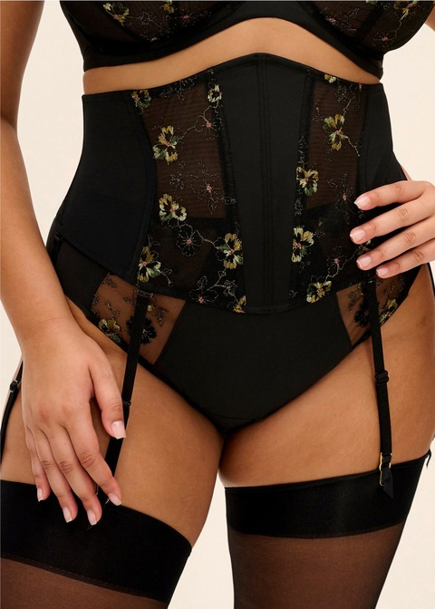 Pas do pończoch Elomi LYRIANA EL303791JET Suspender Jet