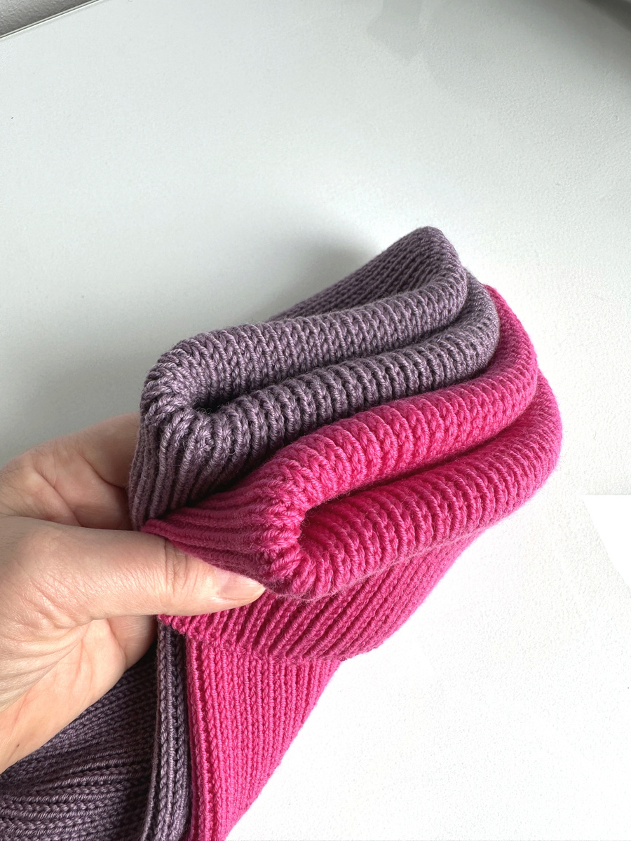 Czapka wywijana Ściągacz 100% Baby Merino Ciemny Fiolet