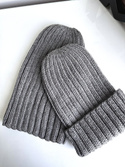 HELLI – czapka merino wywijana 100% baby merino 19 szary unisex zimowa