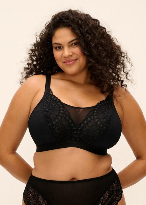 Biustonosz bezfiszbinowy Elomi TIERNIE EL303317BLK Non Wired Bralette Black