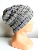 NELLI Handmade Merino Wool Beanie 28 Srebrny Zmierzch