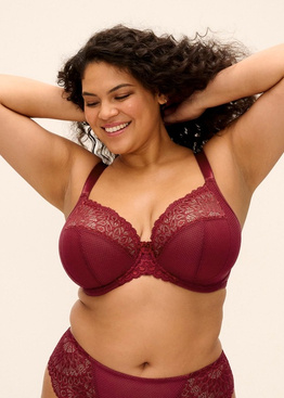 Biustonosz Elomi TIERNIE EL303334TIB Uw Plunge Bra - Stretch Tibetan Red