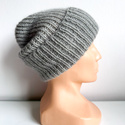 Ręcznie robiona czapka beanie AUREA 100% Baby Merino plus moher i jedwab 43/08 Jasny Morski