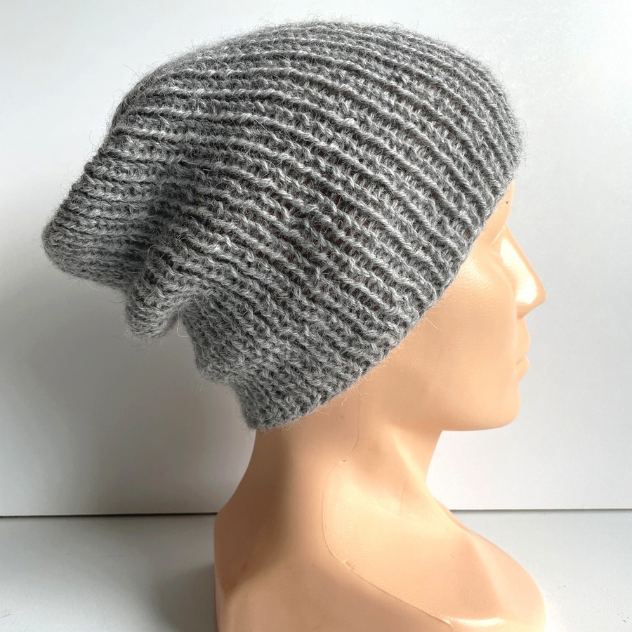 KIARA Beanie-Mütze aus 100% Alpaka 501 Hellgrau Damen

