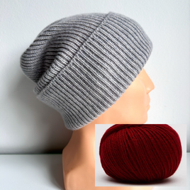 MAREN Turn-Up Beanie 100% Cashmere 714 Nitkowe Love