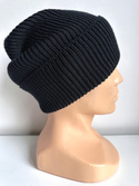 Beanie czapka z wełny merino VARELLA 100% Baby Merino 21 Czarny