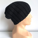 HELLI – czapka zimowa beanie z wełny baby merino 21 Czarny unisex