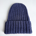 LAURIN Turn-Up Beanie 100% Alpaca 4305 Ciemny Indygo