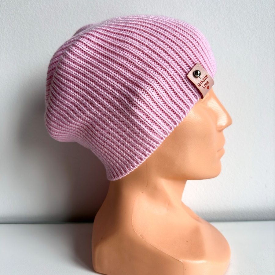 VARELLA – czapka beanie z wełny merino 100% Baby Merino 05 Jasny Róż, cienka przejściowa, damska / męska / dziecięca