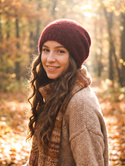 CHMURKA Handmade Alpaca Beanie 57 Burgundy
