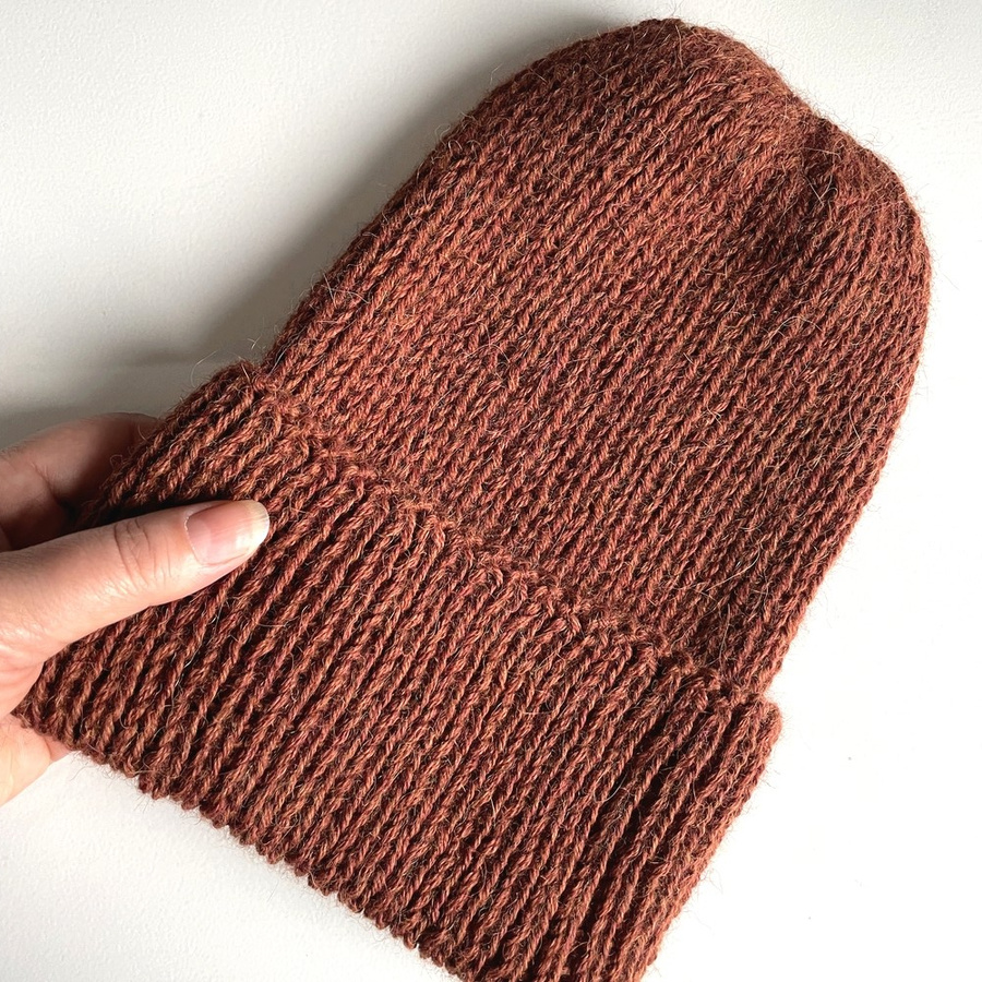 KIARA Turn-Up Beanie 100% Alpaca 9025 Brown