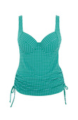 Tankini balkonowe Panache Swim GINGHAM SW1744 Iris Balcony Tankini Top Green Gingham