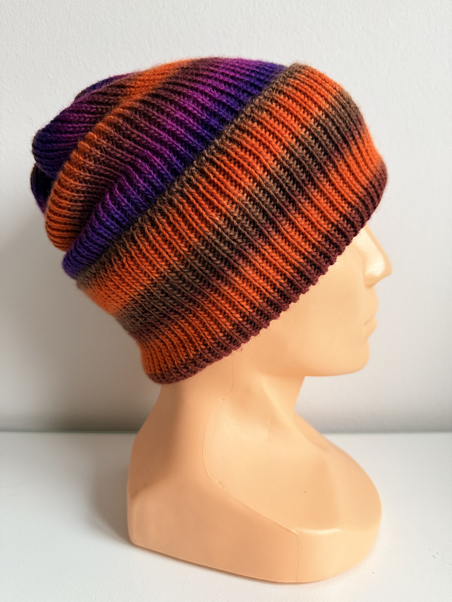 VARELLA – czapka beanie wywijana z wełny 2903 żółta fioletowa brązowa, jesienno-zimowa, damska / męska / dziecięca