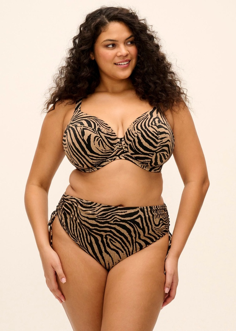 Biustonosz kąpielowy Elomi Swim TORTOLI BAY ES803702NAL Uw Plunge Bikini Top Natural