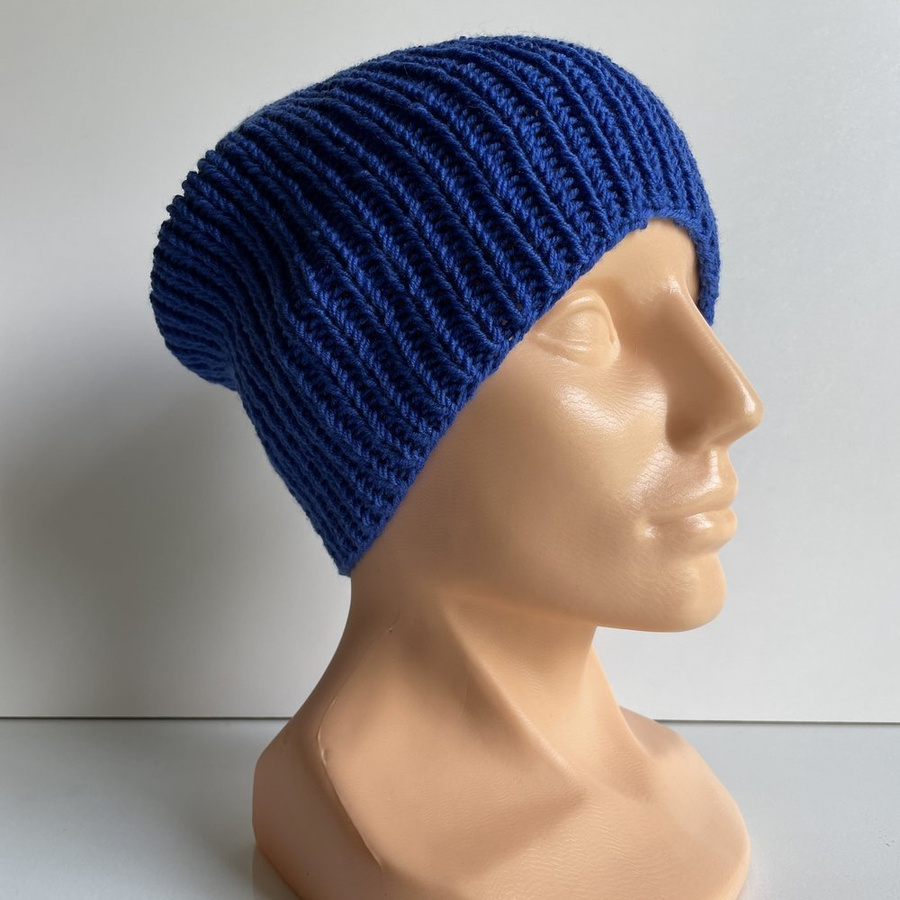 NANA – czapka beanie z wełny baby merino 33 jaskrawoniebieska, jesienno-zimowa