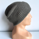 VARELLA – czapka merino beanie wywijana 57 szaro‑brązowy