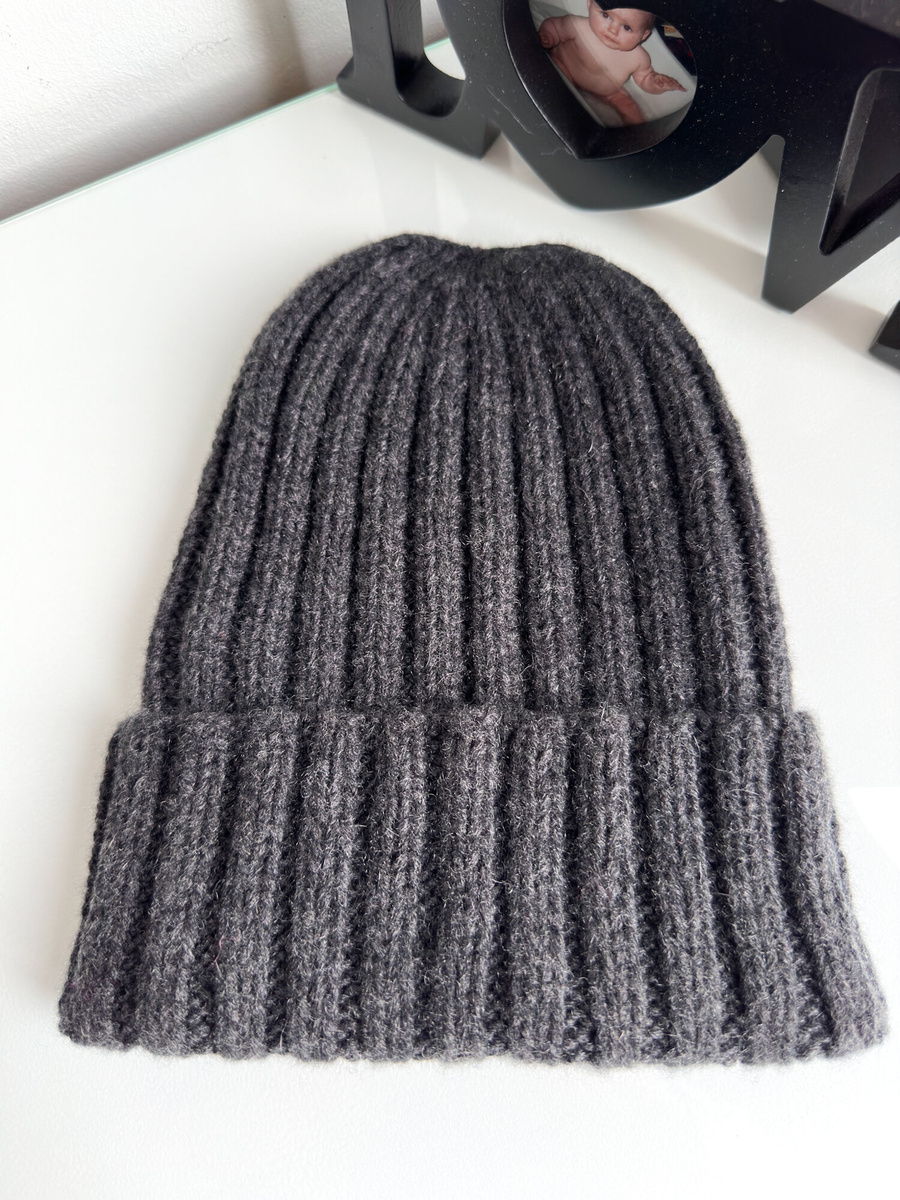 MARLA Turn-Up Beanie 100% Cashmere 520 Antracite