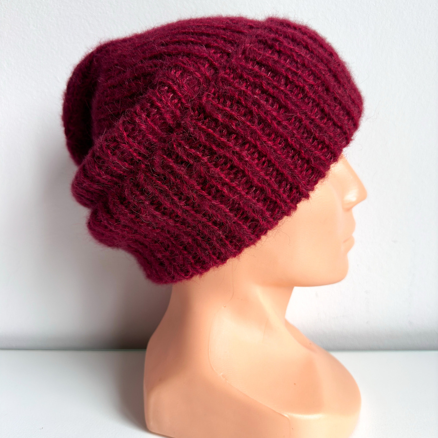 MORGANA – czapka zimowa damska alpaka + jedwab 3900/23 Bordowy