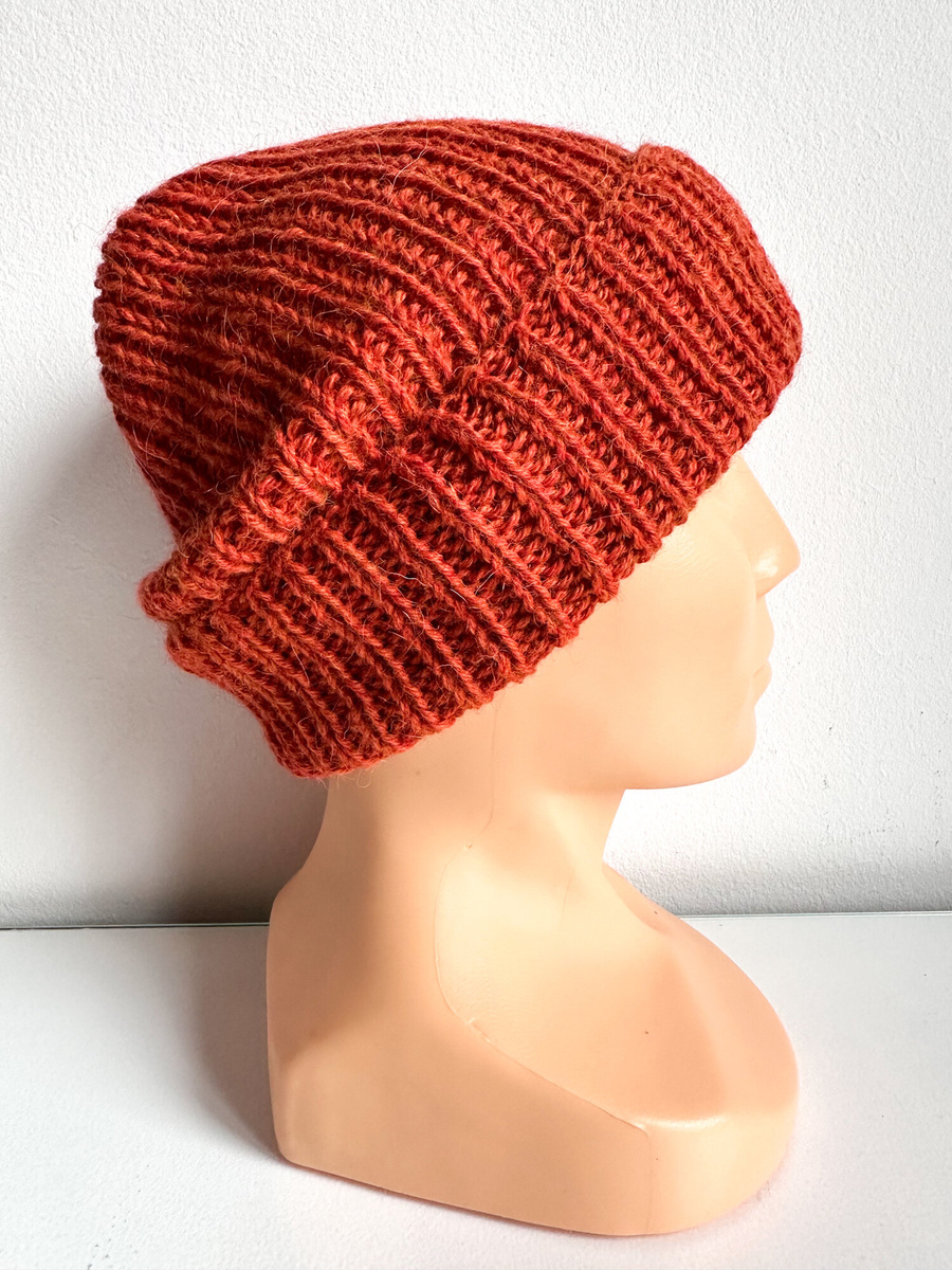 KIARA Turn-Up Beanie 100% Alpaca 2925 rdza zimowa