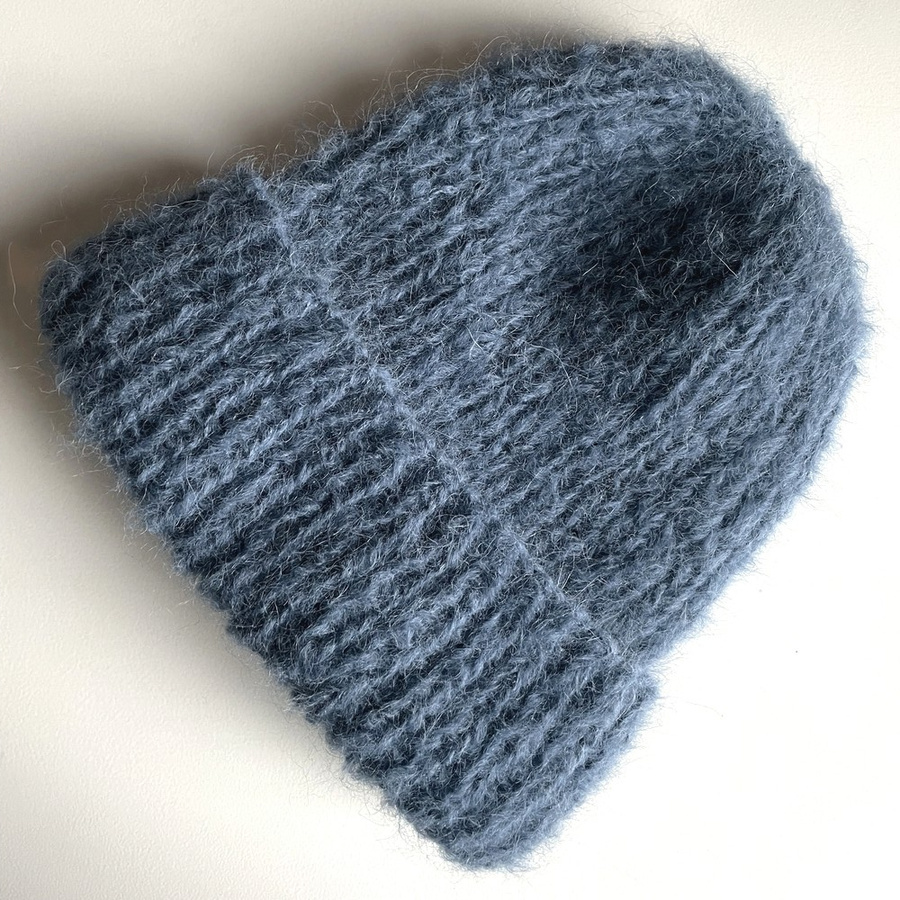 WATA CUKROWA – czapka z alpaki damska 07 jeans niebieski