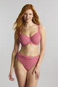 Majtki kąpielowe midi Panache Swim GINGHAM SW1729 Midi Gathered Bikini Bottoms Red Gingham