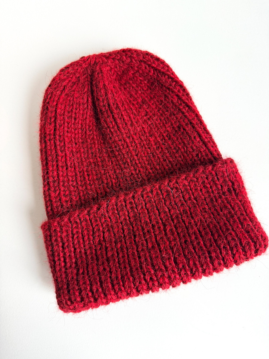 KIARA Mütze mit Umschlag 100% Alpaka 6360 nocne niebo winterlich