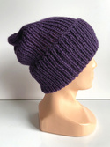KIARA Turn-Up Beanie 100% Alpaca 4400 Dark Purple