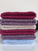 Handgemachte Damenmütze AUREA 100% Baby Merino plus Mohair und Seide 11/07 stahlblau