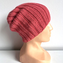 LAURIN – czapka z alpaki 100% beanie 9022 koralowy, jesień–zima