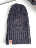 MARGARET – czapka beanie damska ręcznie robiona alpaka + moher i jedwab 8903/02 Czarny