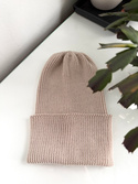 VARELLA – czapka beanie z wełny merino 100% Baby Merino 63 piaskowy, jesienno-zimowa