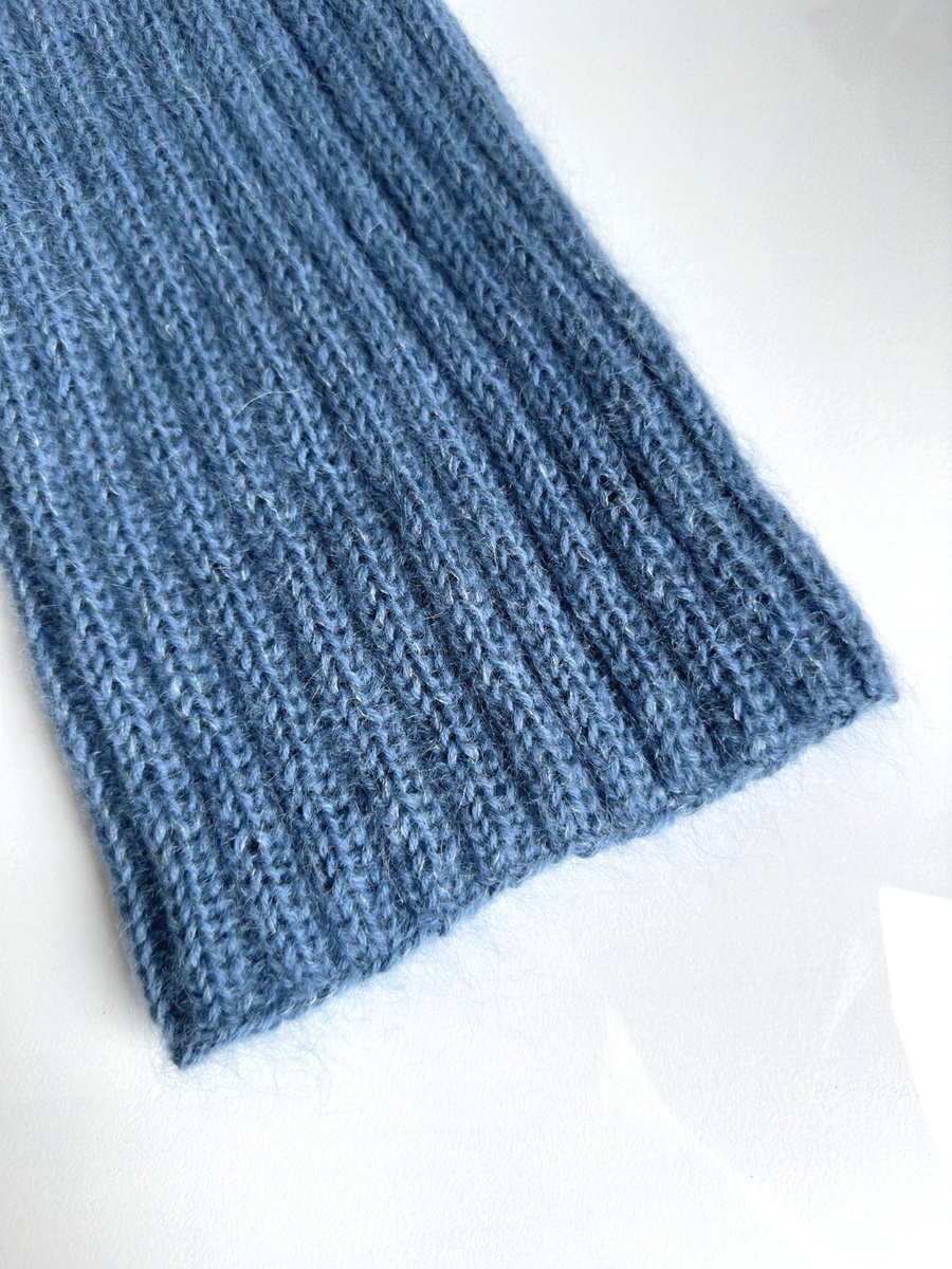 MARGARET – czapka beanie damska alpaka + moher jedwab cienka 6309/27 średni niebieski petrol