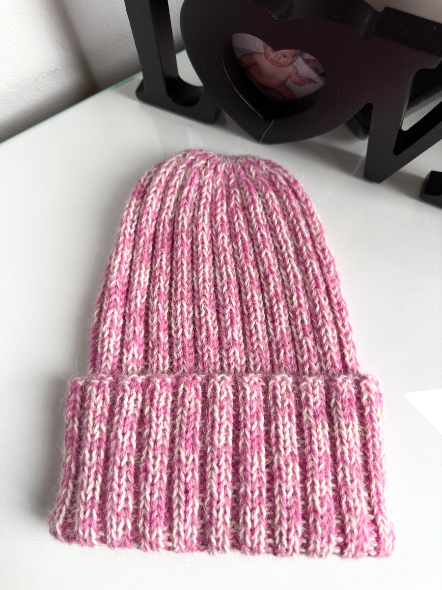 LAURIN Turn-Up Beanie 100% Alpaca 9034/100 Płatek Róży