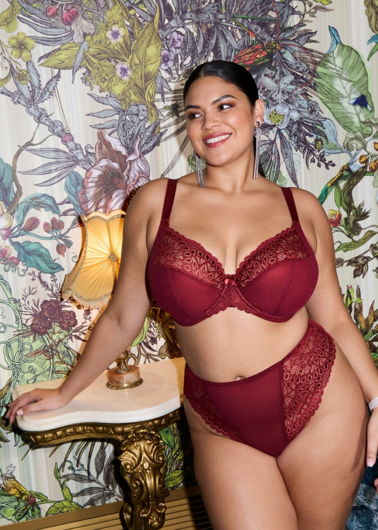Biustonosz Elomi TIERNIE EL303334TIB Uw Plunge Bra - Stretch Tibetan Red
